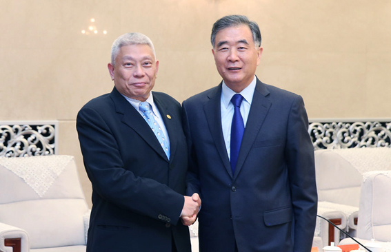 汪洋会见台湾旺旺中时媒体集团访问团